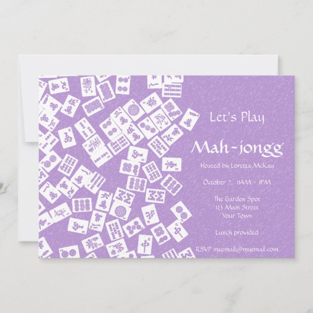 Invitación al partido Mah-jongg (Anverso)