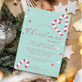 Invitación al partido Navidades Candy Cane Pastel