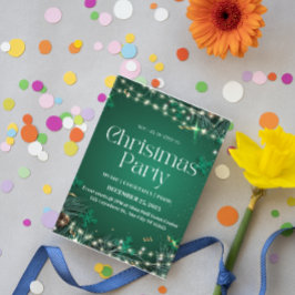 Invitación al partido Navidades Elegantes Verdes y