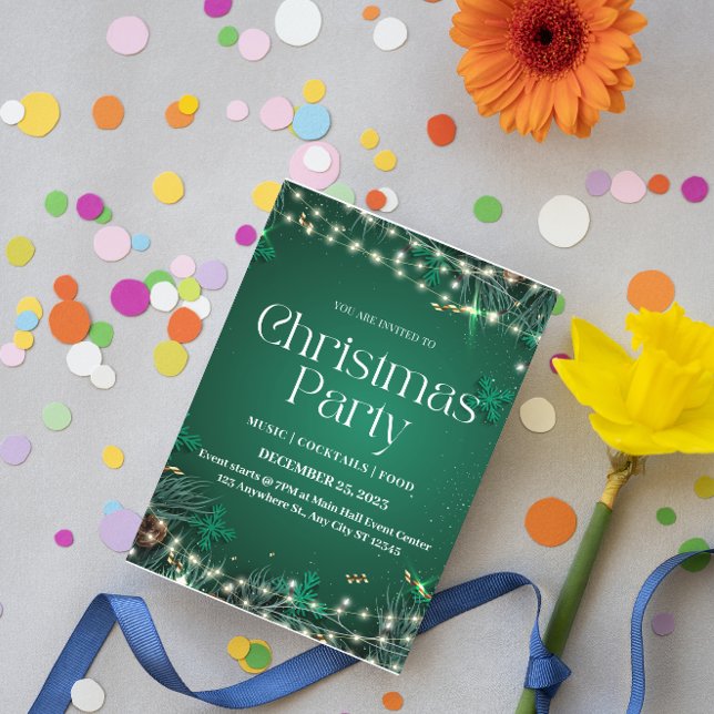 Invitación al partido Navidades Elegantes Verdes y (Subido por el creador)