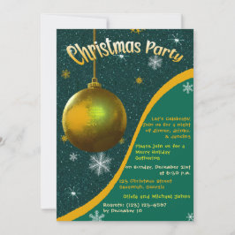 Invitación al partido Navidades retro Verde y oro