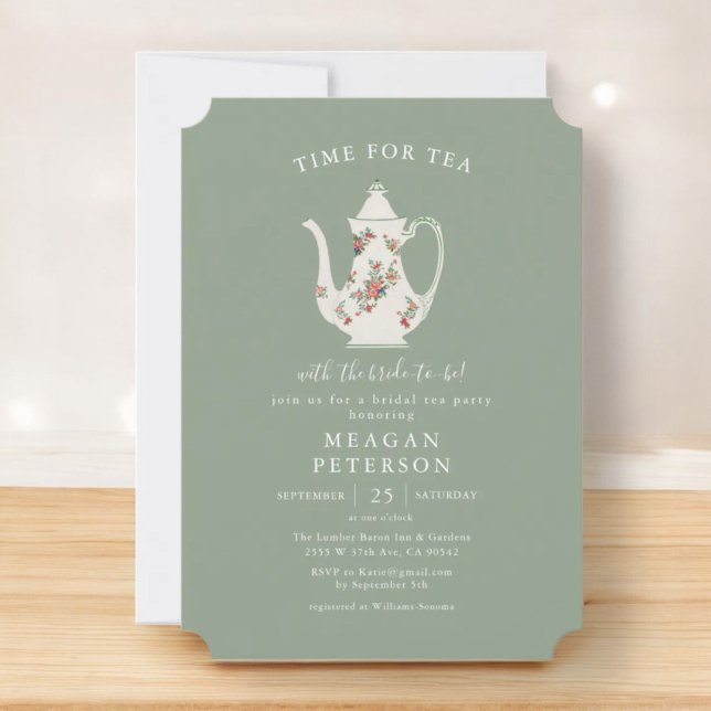 Invitación al partido Sage Green Bridal Shower Tea (Subido por el creador)