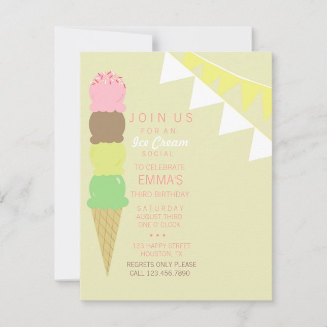 Invitación al partido social Crema de Hielo (Anverso)