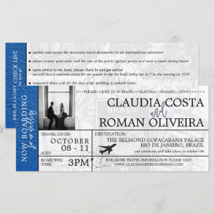 Invitación al pase de Boda Royal Blue Brazil