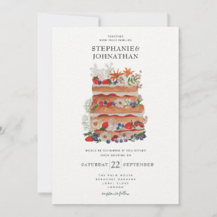 Invitación al pastel de Boda de verano