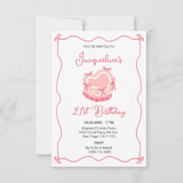 Invitación al pastel de cumpleaños retro