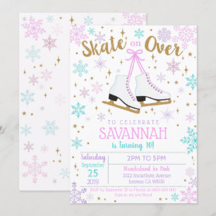 Invitación al patinaje sobre hielo Chica del Fiest