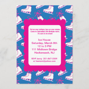 Invitación al patinaje sobre hielo Fiesta de invie