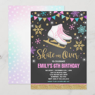 Invitación al patinaje sobre hielo Fiesta de patin