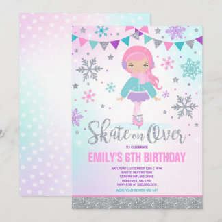 Invitación al patinaje sobre hielo Fiesta de patin