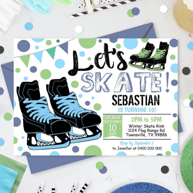 Invitación al patinaje sobre hielo Fiesta de patin (Subido por el creador)