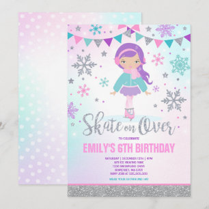Invitación al patinaje sobre hielo Fiesta de patin