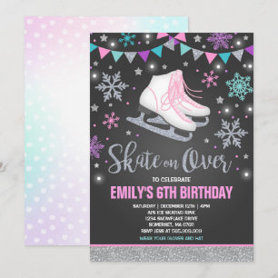 Invitación al patinaje sobre hielo Fiesta de patin