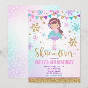 Invitación al patinaje sobre hielo Fiesta de patin