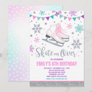 Invitación al patinaje sobre hielo Fiesta de patin