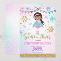 Invitación al patinaje sobre hielo Fiesta Gold