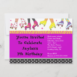 Invitación al patinaje sobre ruedas Feliz cumpleañ