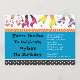 Invitación al patinaje sobre ruedas Feliz cumpleañ