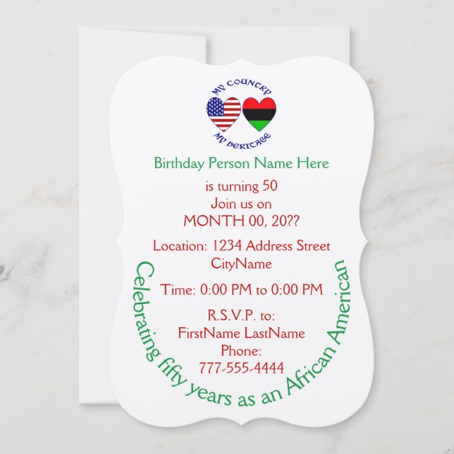 Invitación al patrimonio de la nación afroamerican (Anverso)
