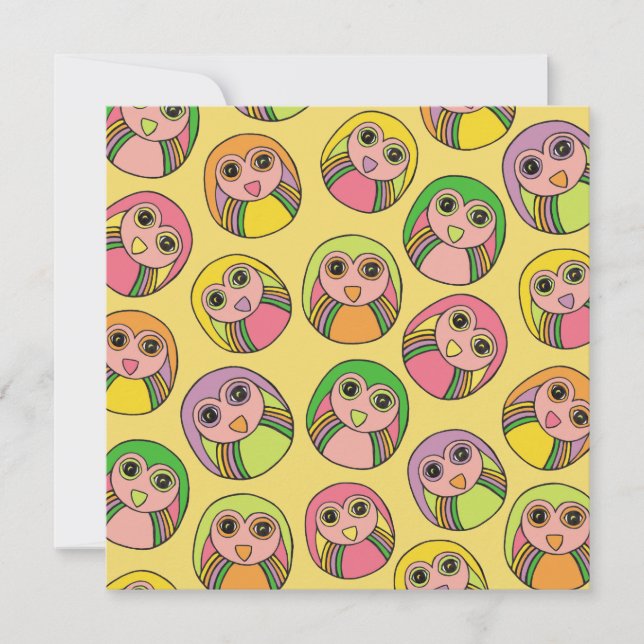 Invitación al patrón arcoiris de la fiesta de cump (Anverso)