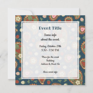 Invitación al patrón de fresa Paisley