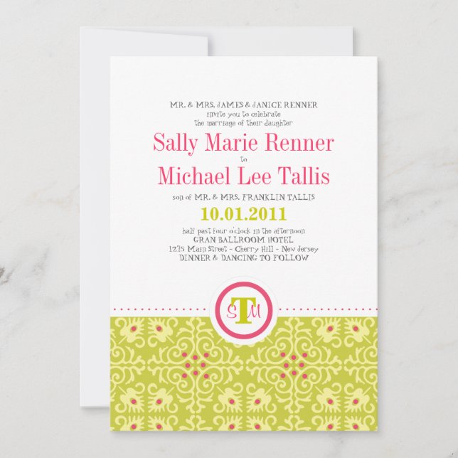 Invitación al patrón de mosaico abstracto (Anverso)