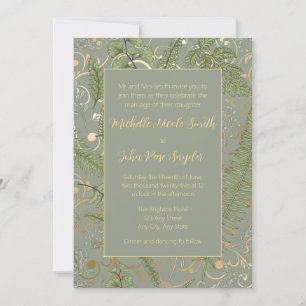 Invitación al patrón floral de fern