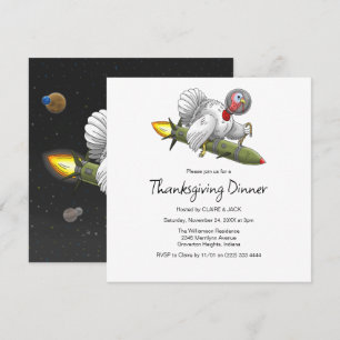 Invitación al Pavo del Cohete de Acción de Gracias