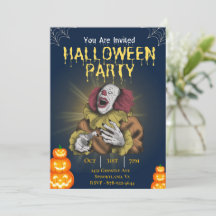 Invitación al Payaso Asesino de Halloween