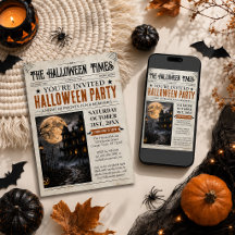 Invitación al periódico de Halloween, Fiesta de Ha
