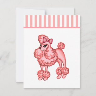 Invitación al perro caniche rosa