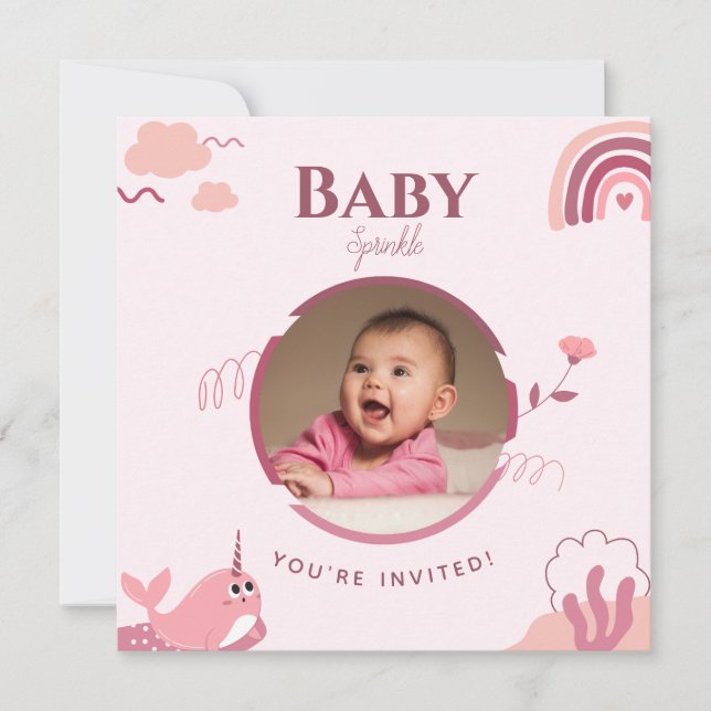 Invitación al Personalizable de rociado de bebé fl (Anverso)