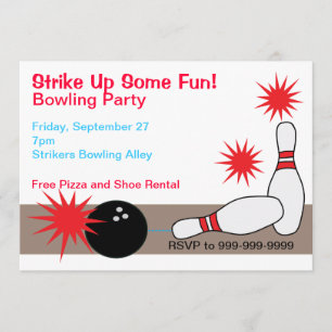 Invitación al Personalizable del Fiesta Bowling Al