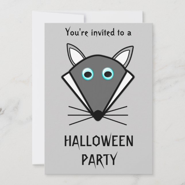 Invitación al Personalizable Lobo de Halloween (Anverso)
