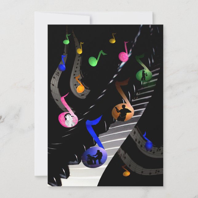 Invitación al Personalizable musical de cumpleaños (Anverso)