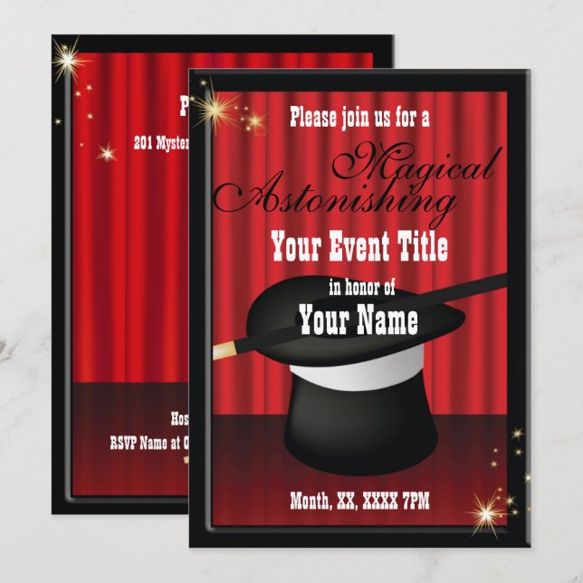 Invitación al Personalizado de eventos de Magia Ma