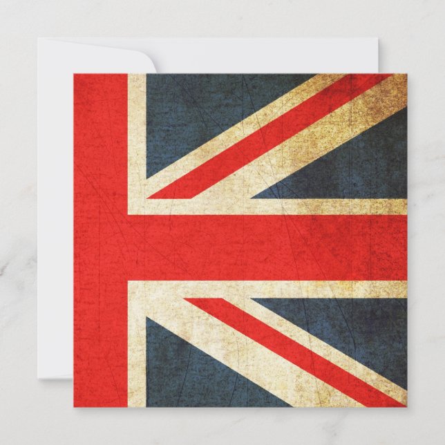 Invitación al Personalizado de grunge Union Jack ( (Anverso)