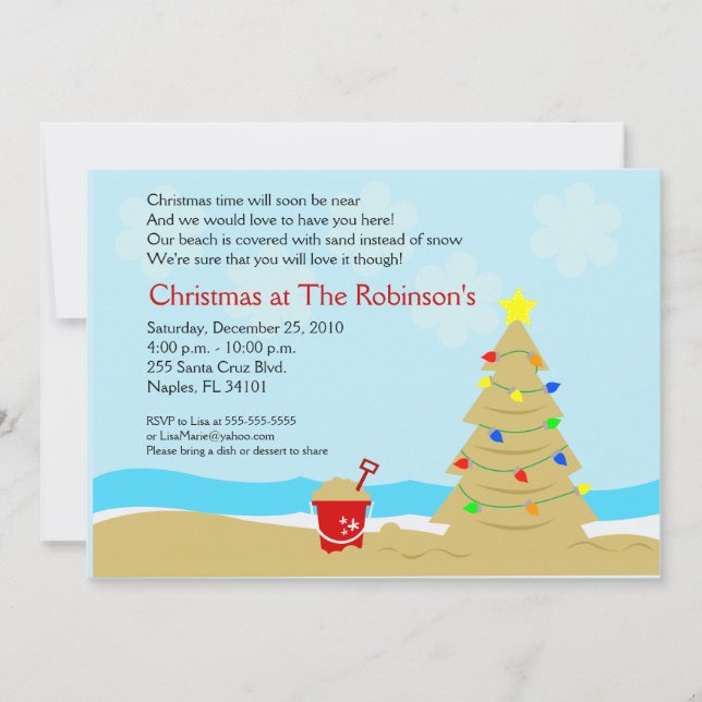 Invitación al Personalizado del Castillo Beach Chr (Anverso)