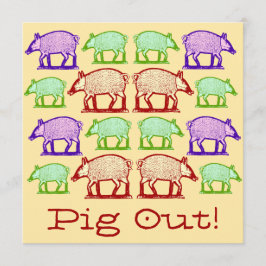 Invitación al picnic de verano - Cerdos de arte po