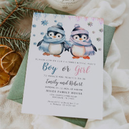 Invitación al pingüino de Baby Shower