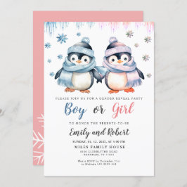 Invitación al pingüino de Baby Shower