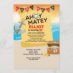Invitación al pirata Ahoy Matey