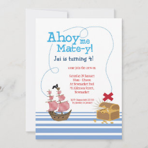 Invitación al pirata Ahoy Matey