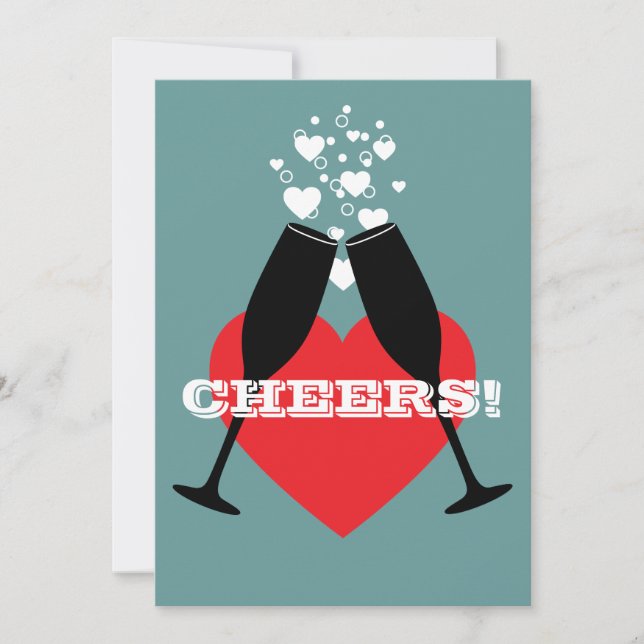 Invitación al primer aniversario Boda - ¡Salud! (Anverso)