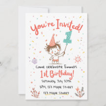 Invitación al primer cumpleaños con estilo de cray
