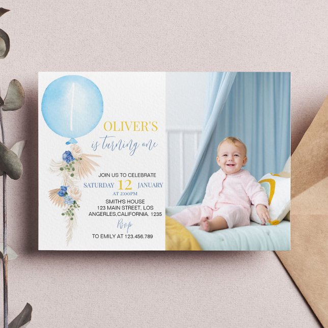 Invitación al primer cumpleaños de Balloon Boy Pho (Subido por el creador)