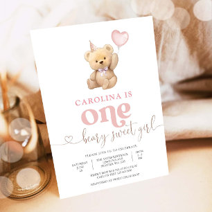 Invitación al Primer Cumpleaños de Beary Sweet