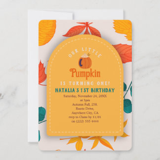 Invitación al primer cumpleaños de bebé otoño