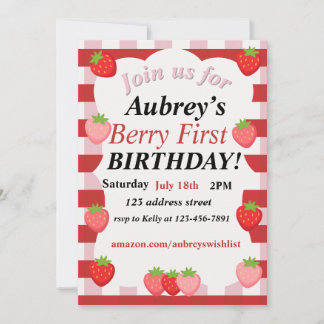 invitación al primer cumpleaños de berry
