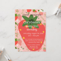 Invitación al Primer Cumpleaños de Berry